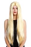 WIG ME UP- TH46-P03 Peluca Mujer Hombre para Carnaval Halloween Muy Largo Liso Raya en el Medio Rubio