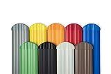 Tapa de valla redonda PZKR-02, apta para listones de valla PZL, PVC duro resistente, valla de plástico, tablas de balcón, fácil de limpiar, color marrón nogal