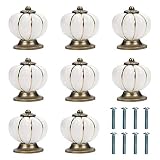 Kurtzy Pomos para Cajones Calabaza Blanco y Dorado con Tornillo (Pack de 8) 3,6 x 3,9 cm - Tiradores Vintage para Muebles en el Hogar y Oficina - Pomos Blancos Gabinete Cocina, Cajones y Alacena
