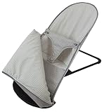 Funda y Saco para Hamaca Compatible con BabyBjörn Balance Soft - Sustituye tapicería Original - Topitos/Vichy - Gris - Altura de Tapa Regulable –Hecho en España - Nenel