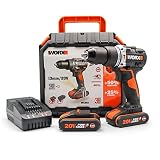 Taladro Percutor Brushless 20V 2.0Ah 2 Baterías, WORX WX352, carcasa de engranajes metálica, portabrocas automático