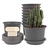 Ulikey Vivero Macetas, 10 Piezas Macetas Redondas, Maceta de Pequeñas, Macetas de Plantas de Flores, Macetas de Plantas Suculentas, Plantas de Flores, Semillas, Hierbas (Gris Pardo)