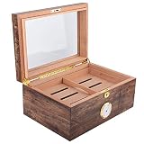 Ongoion Estuche portátil para Puros, Madera de Cedro con Capacidad para 120 Puros, Caja de Almacenamiento para Puros de Viaje, diseño hermético para Puros, hidratante para almacenar Puros