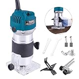 Fresadora de Madera Rebajadora pequeña Eléctrica Fresadora de superficie 220V 800W 30000r/min para Recorte de carpintería Fresadora de Cantos Fresadora de bordes fresadora manual de aluminio