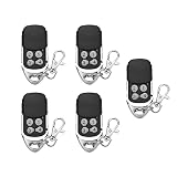 Leyf 5 X Mando a Distancia para Puerta de Garaje 433.92 MHz, Compatible con Liftmaster 4330E- 4332E- 4333E- 4335E / Control Remoto de Puerta Universal/Fácil Ajuste / 4 Canales/Transmisor de Mano
