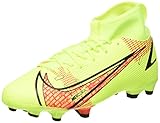 Nike Mercurial Superfly 8 Academy FG/MG, Soccer Shoe, Volt/Black-Bright Crimson, 37.5 EU