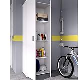 HABITMOBEL Armario Garaje Blanco Multiusos 2 Puertas. Medidas: Alto 190cm. Ancho 61cm. Fondo 35cm.