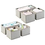 mDesign Cajas almacenaje juego de 6 – Cajas almacenaje ropa, toallas, sábanas – Ideales cajas organizadoras para un orden óptimo – Color: topo/natural