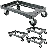 PrimeMatik - Plataforma con Ruedas para Transporte de Cajas eurobox 60 x 40 cm 4-Pack