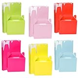 BELLE VOUS Cajas para Dulces Coloridas para Fiestas (Pack de 24) 14 x 6 x 11 cm – Cajitas Regalo Lisas Brillantes Arcoíris para Cumpleaños de Niños y Niñas, Baby Shower y Bodas - Cajas para Chuches