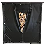 QUICK STAR La Cortina de protección contra el Clima Establece la Pared Delantera y Trasera a 145x70x145cm Refugio de leña PVC Negro