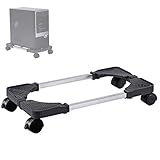 Adromy Soporte para CPU, PC Soporte de Caja de Computadora, Cart CPU Holder, Universal para CPU con 4 Ruedas para Debajo del Escritorio - Negro