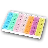 Baanuse Pastillero Semanal, 28 Compartimentos Caja de Pastillas
