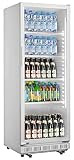 METRO Professional Frigorífico GSC2360, nevera vertical con puerta de cristal, 347 L, blanco, 180 W, 220-240 V, con iluminación LED y 4 estantes ajustables para gastronomía, bar, restaurant, tiendas