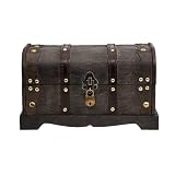 Brynnberg - Caja de Madera Cofre del Tesoro Pirata de Estilo Vintage, Hecha a Mano, Diseño Retro 31x18x18cm