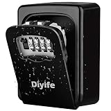 Diyife Caja Fuerte para Llaves,[Impermeable Versión ] [Montada en la pared]Exterior Llave de Combinación,Caja de Bloqueo de Almacenamiento Seguro para el Hogar, Garaje, Escuela, Llaves de Repuesto
