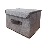 Caja De Almacenaje Plegable De Tela Con Tapa Para Organizar Tus Accesorios Como Juguetes, Cosméticos Y Ropa. Fácil De Plegar Y Guardar En Armarios (Gris)
