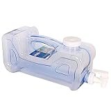 Dispensador de bebidas de plástico 3,8 litros con grifo y asa 15,5 x 12,5 x 37 cm, botella dispensadora agua para frigorífico, tanque, garrafa reutilizable con grifo para nevera
