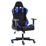 IntimaTe WM Heart Silla Gaming Tela, Silla Gamer Ergonómica, Silla con Respaldo Alto, Oficina Silla Computadora Giratoria, Altura Ajustable y Mecanismo de Inclinación, Flexible (Azul)