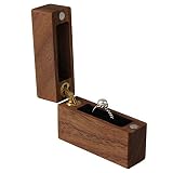 UOOOM Caja De Anillo Pequeña Caja De Almacenamiento De Madera Caja De Anillo De Propuesta Portátil Caja De Anillo De Matrimonio (marrón)