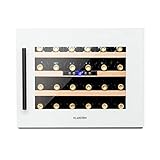 Klarstein Vinsider - Nevera para vinos, Vinoteca para bebidas, Empotrable, Puerta acristalada, Pantalla LCD, Luz interior LED, Acero inoxidable, Panel de control táctil