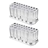 Jubaopen 2PCS Organizador de Brochas Soporte Cosmeticos Organizador de Maquillaje Caja de Cosmetica Organizador de Brochas Transparente Soporte para Brochas con 26 Compartimentos (13*5.5*5.5cm)