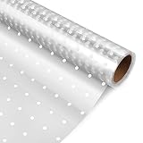 1Rollo Papel Celofan Transparente Protector Rollo de Envoltura de Película de Embalaje para Manualidades de Flores Cesta(40x3000cm-0.025mm)