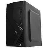 Aerocool CS102 - Caja de Ordenador para PC (minitorre, Micro ATX/Mini ITX, Ventilador Trasero 8 cm, 4 Ranuras de expansión, USB 3.0/2.0, Audio HD), Color Negro