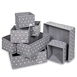 Housum Cajas Organizadoras de Cajones y Armarios. Perfectas para Ordenar Ropa y Organizar el Baño o una Estantería. Pack de 8 Cajas de Almacenamiento de Tela. Resitentes y Prácticas