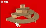 Kit para hacer tribuna semicircular porta cupcakes de madera DM para candy bar mesa dulce. Medidas: 50cm x 25xm x 18cm de alto