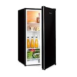 Klarstein Hudson Nevera - 88 litros, eficiencia energética E, 3 estantes de cristal, 2 compartimentos para verduras, luz interior LED, 3 compartimentos para botellas de hasta 2 litros, Negro
