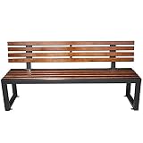 Banco para Jardín 3 Plazas, Banco con Respaldo De Madera Y Hierro Forjado para Exteriores,100 * 40 * 45 * 75Cm,Resistente Al Agua, con Una Capacidad De Carga Máxima De 399 Kg,150cm