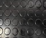 Revestimiento de Caucho Antideslizante | Suelo de Goma PVC Negro 3mm Diseño Botones (100_x_100 CM)