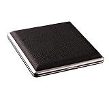 MINGZE Pitillera, Cuero de Marco de Metal Caja de Cigarrillos Estuche para Porta Cigarrillos Delgado Fácil de Llevar, Prefecto para Usted o como un Tabaco Regalo para Padre u Amigo Fumado