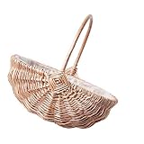 Yardwe Cesta de mimbre de mimbre para boda, dama de honor, cesta de flores