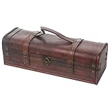 HMF Caja de regalo vintage con tapa de madera | para 1 botella de vino | horizontal | España