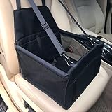 VORRINC Asiento de coche para perros, caja para perros, asiento elevador para perros, impermeable, plegable, transpirable, seguridad para viajes, perros pequeños o gatos (negro1)