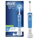 Oral-B Vitality 100 Cepillo de Dientes Eléctrico con Mango Recargable, Tecnología Braun y 1 Cabezal de Recambio - Azul