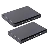 Vicloon Tarjetero para Tarjetas de Crédita/Visita/Monedero, 2 Unidades Delgado Portatarjetas Metálico con RFID Bloqueo y 6 Ranuras de PVC, para Hombre y Mujer (Negro)