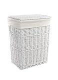 dvier Cesto para la ropa (mimbre, 32 x 24 cm, altura 46 08WRt-a), color blanco