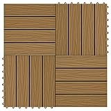 vidaXL 11x Baldosa Resina Madera Cuadrada Jardín Terraza Teca Tarima Loseta