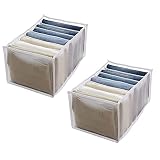 Organizador para cajones y cómoda, JunD Juego de 2 organizador armario, organizador de ropa para armario, organizador de ropa, organizadores de armarios de ropa para Ropa Interior, Calcetines (2M)