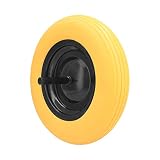 Ferrestock FSKROM001 Rueda Maciza para Carretilla de Obra y jardinería Profesional o doméstico impinchable con llanta metálica, Amarillo