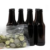Pack Botellas y chapas para elaborar cerveza en casa | Kit 16 botellines 33cl y 100 chapas | Botellines reutilizables | Envasa el mosto para la fermentación en botella