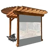 LYQCZ Exterior Cortina Lona, Transparente PVC Paneles Laterales Impermeable con Ojales Y Bolas Elásticas para Pérgola, Porche, Gazebos (Color : Gray, Size : 2.5x3m/8.2x9.8ft)