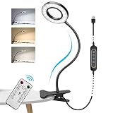 Tasmor 8W Luz Lectura 40 LED con Flexo Pinza, Lampara para Leer en La Cama Luz Led USB con 3 modos de Iluminacion, 9 Modos de Brillo, 360° Flexo Led para Lectura, Estudio y Trabajo
