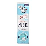 Estuche de lápices novedoso 3 colores Bolsa de papelería de leche de dibujos animados Caja de suministros Estuche para bolígrafos con asa para útiles escolares Bolsa de cosméticos para niñas(Azul)