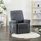 MOONAIRY Sillón de Masaje reclinable, Sillon Reclinable, Sillón Relax, Chaise Longue Individual, Sillones para Personas Mayores, Sofa Relax, Sofa Reclinable Electrico, de Tela Gris Oscuro