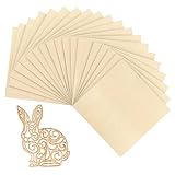 Mecmbj 20 Piezas Hojas de Madera de Balsa, 100 x 100 x 1,5 mm Hojas Finas de Madera de Tilo Tablero de Madera Contrachapada Hobby para Navideña DIY Artesanía Modelo de Avión Casa Barco de Madera
