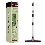 WINSLOW&ROSS Rastrillo de césped artificial:nuevo rastrillo de césped con barra de flujo de agua y cepillo de nailon suave, bueno para césped, hojas, suelo, pelo de mascotas, alfombras, riego y lavado